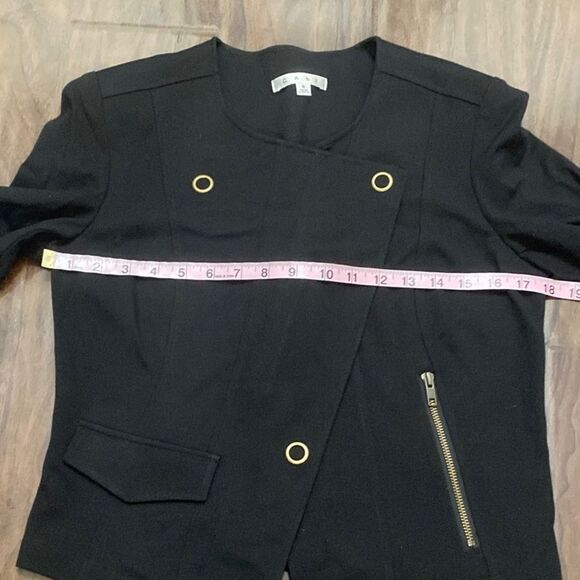 CAbi Black Moto Ponte Jacket Blazer Asymmetrical Design - Picture 4 of 7